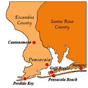 Pensacola and Counties Map